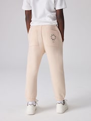 smALLSAINTS Neutral Tierra Straight Cuffed Logo Joggers - Image 4 of 9