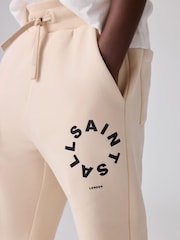 smALLSAINTS Neutral Tierra Straight Cuffed Logo Joggers - Image 5 of 9