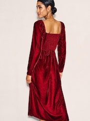 Nobodys Child Abby Velvet Red Midi Dress - Image 2 of 4