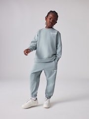 smALLSAINTS Pale Blue Underground Straight Cuffed 100% Cotton Joggers - Image 2 of 11