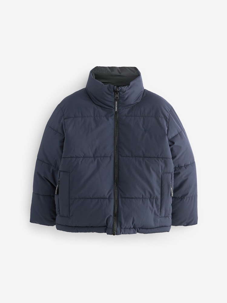 smALLSAINTS Navy Novern Reversible Padded Coat - Image 6 of 10
