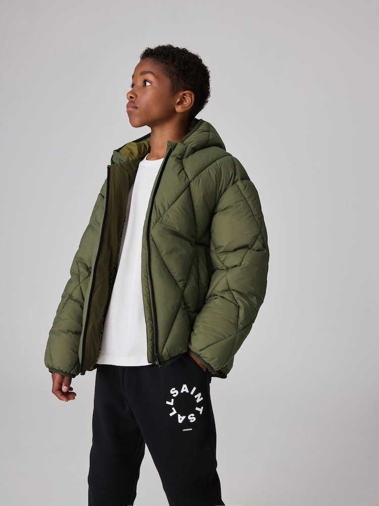 smALLSAINTS Khaki/Green Pegasis Quilted Boys Jacket - Image 2 of 11