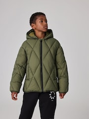 smALLSAINTS Khaki/Green Pegasis Quilted Boys Jacket - Image 3 of 11