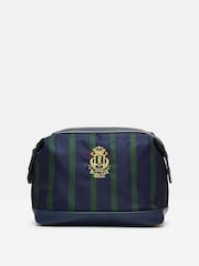 Joules Cunningham Green & Navy Men's Striped Washbag - Image 1 of 4