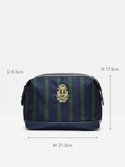 Joules Cunningham Green & Navy Men's Striped Washbag - Image 3 of 4