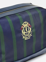 Joules Cunningham Green & Navy Men's Striped Washbag - Image 4 of 4