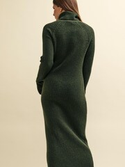 Nobodys Child Green Rib Roll Neck Knitted Midi Dress - Image 2 of 4