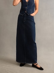 Nobody's Child Blue Denim Column Maxi Skirt - Image 3 of 3