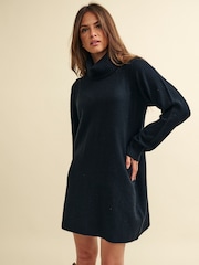 Nobodys Child Vienna Mini Dress In Blue Metallic Puff - Image 1 of 1