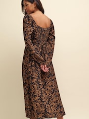 Nobody's Child Abby Square Neck Brown Midi Dress - Image 2 of 4