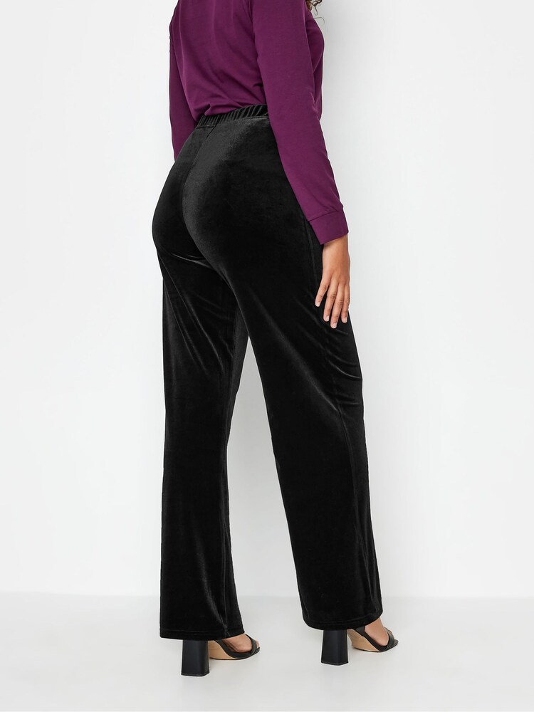 M&Co Black Velvet Wide Leg Trousers - Image 2 of 4