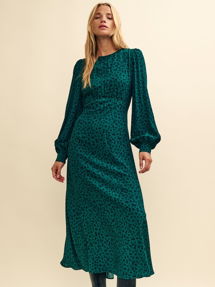 Nobodys Child Blue Imogen Crew Neck Midi Dress - Image 1 of 4