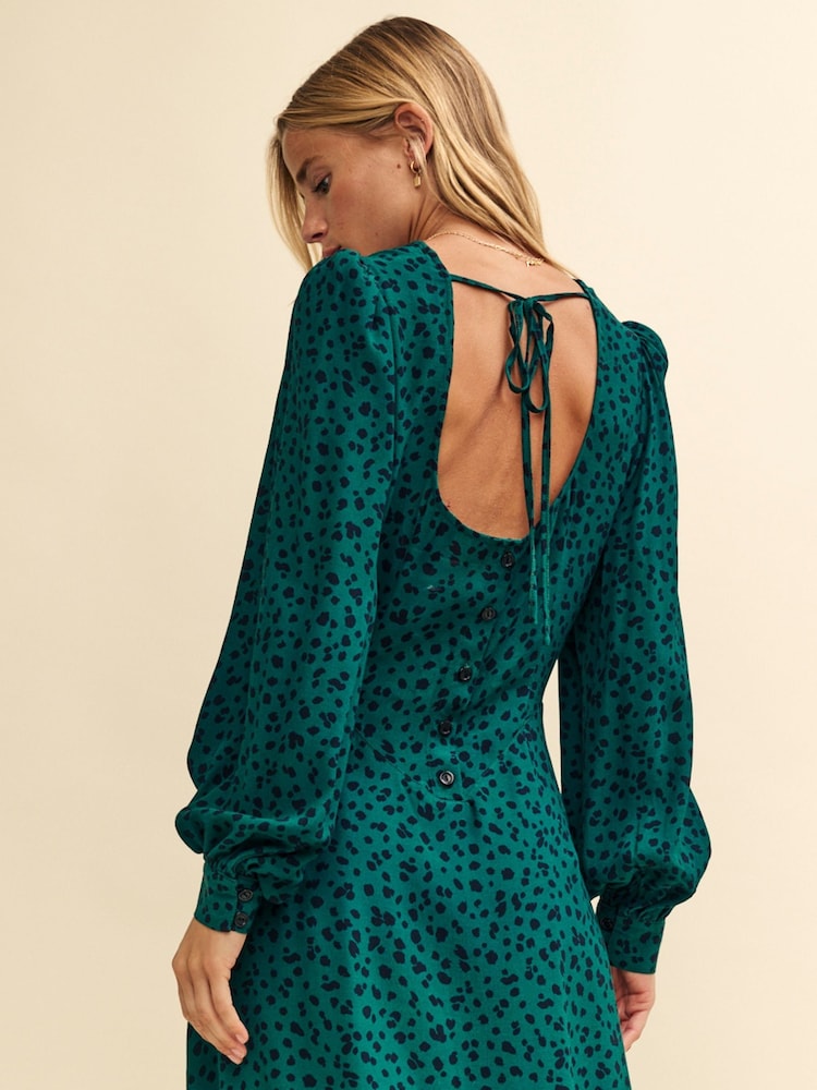 Nobodys Child Blue Imogen Crew Neck Midi Dress - Image 4 of 4