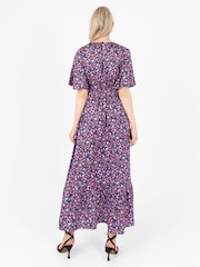 Lovedrobe Animal Print Frill Wrap Hem Maxi Dress - Image 3 of 5