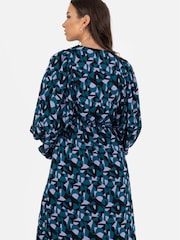 Lovedrobe Blue Printed Ruffle Detail Midi Dress - Image 4 of 4