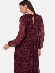 Animal - Lovedrobe Rotes Bedrucktes Midaxi-Kleid mit Rüschendetail​​​​​​​ - Bild 5 von 5