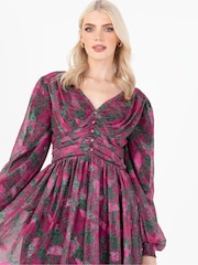 Lovedrobe Pink Printed Button Front Mini Dress - Image 4 of 6