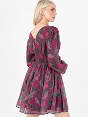 Lovedrobe Pink Printed Button Front Mini Dress - Image 5 of 6