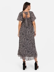 Lovedrobe Animal Print Puff Sleeve Midaxi Dress - Image 2 of 5