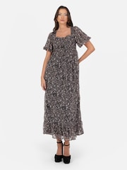 Lovedrobe Animal Print Puff Sleeve Midaxi Dress - Image 3 of 5