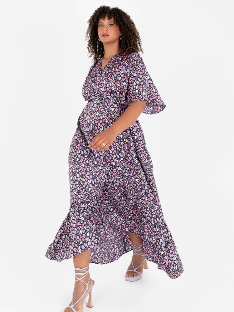 Lovedrobe Animal Print Frill Wrap Hem Maxi Dress - Image 1 of 4
