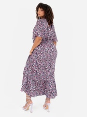 Lovedrobe Animal Print Frill Wrap Hem Maxi Dress - Image 2 of 4