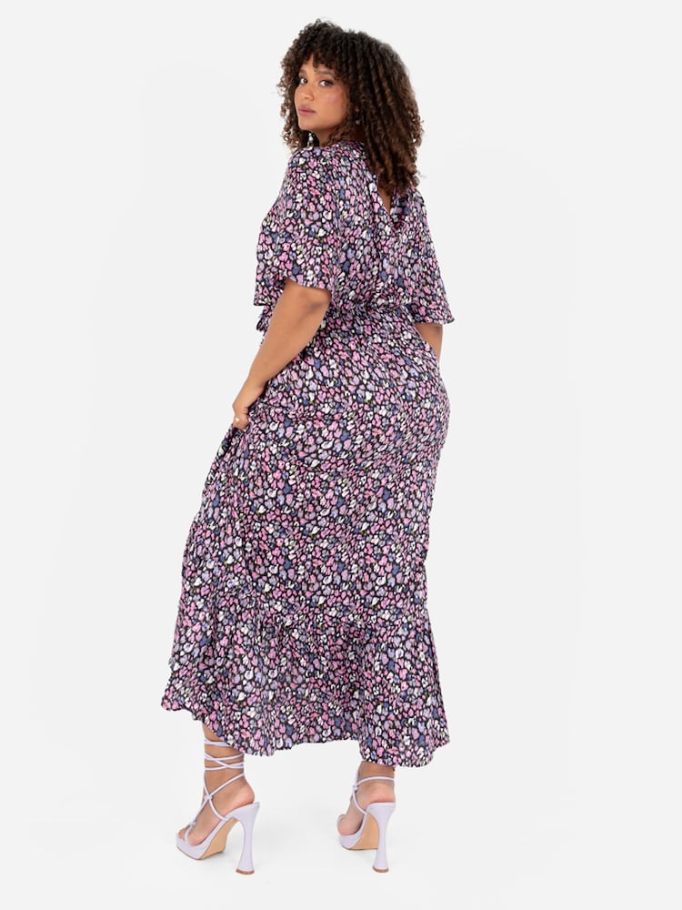 Lovedrobe Animal Print Frill Wrap Hem Maxi Dress - Image 2 of 4