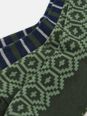 Joules Men's Kingsbury Navy/Khaki 2 Pack Socks (size 7-12) - Image 3 of 3
