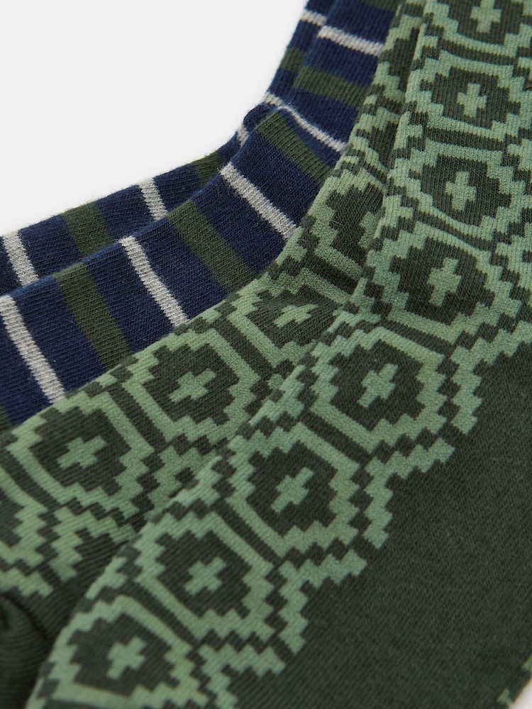 Joules Men's Kingsbury Navy/Khaki 2 Pack Socks (size 7-12) - Image 3 of 3