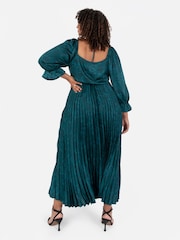Lovedrobe Green Pleated Midaxi Dress - Image 2 of 4