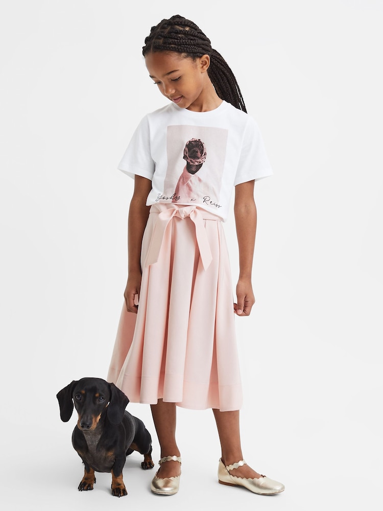 Reiss White Yoshy 13-14 yrs Cotton Print T-Shirt - Image 1 of 6