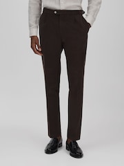 Oscar Jacobson Slim Fit Adjustable Cotton Trousers - Image 1 of 6