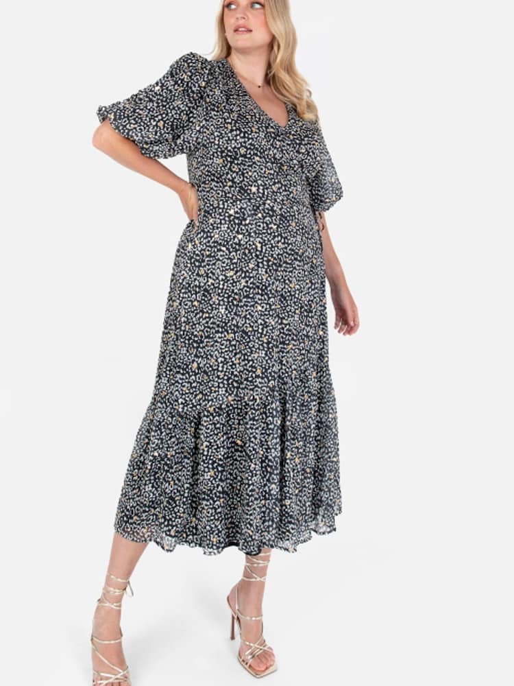 Lovedrobe Animal Print Wrap Front Midaxi Dress - Image 1 of 6