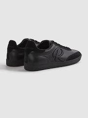 Reiss Black Alba Leather-Suede Low Trainers - Image 5 of 6