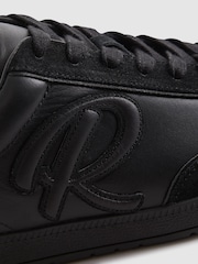 Reiss Black Alba Leather-Suede Low Trainers - Image 6 of 6