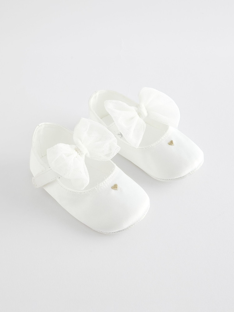 White Bow Occasion Baby Shoes (0-18mths) - Image 1 of 8