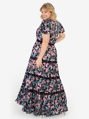Lovedrobe Black Dark Floral Print And Lace Maxi Dress - Image 2 of 4