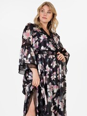 Lovedrobe Black Bell Sleeve Floral Print Maxi Dress - Image 5 of 5