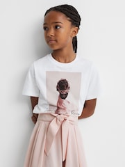 Reiss White Yoshy Senior Cotton Print T-Shirt - Image 1 of 6