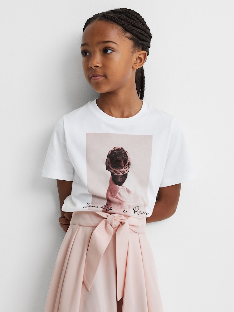 Reiss White Yoshy Senior Cotton Print T-Shirt - Image 1 of 6 Reiss White Yoshy Senior Cotton Print T-Shirt - Image 1 of 6