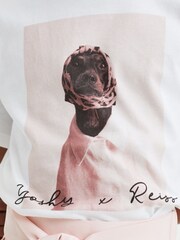 Reiss White Yoshy Senior Cotton Print T-Shirt - Image 4 of 6