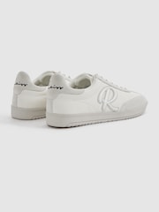Reiss White Alba Leather-Suede Low Trainers - Image 5 of 6