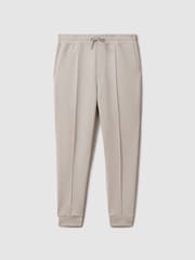 Reiss Oatmeal Premier Interlock Jersey Drawstring Joggers - Image 2 of 6