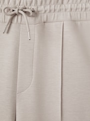 Reiss Oatmeal Premier Interlock Jersey Drawstring Joggers - Image 6 of 6