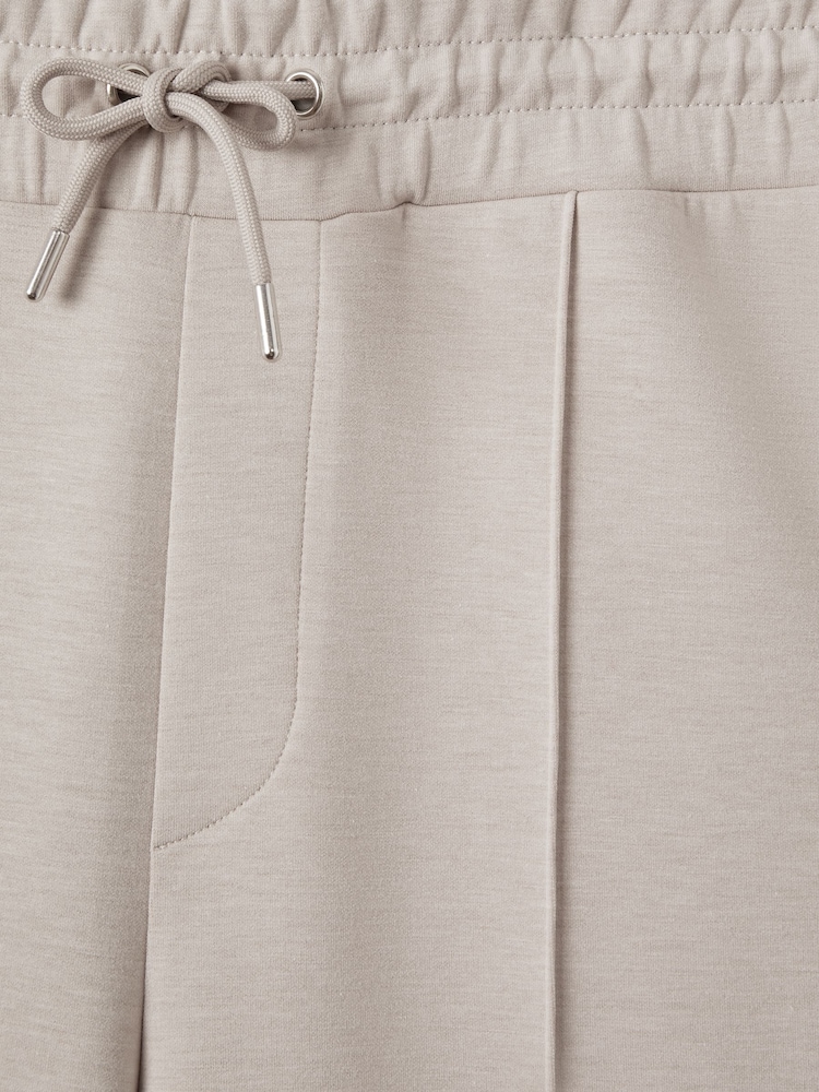 Reiss Oatmeal Premier Interlock Jersey Drawstring Joggers - Image 6 of 6