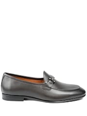 Jones Bootmaker Brown Leather Remus Leather Slip On Loafers - Image 1 of 5