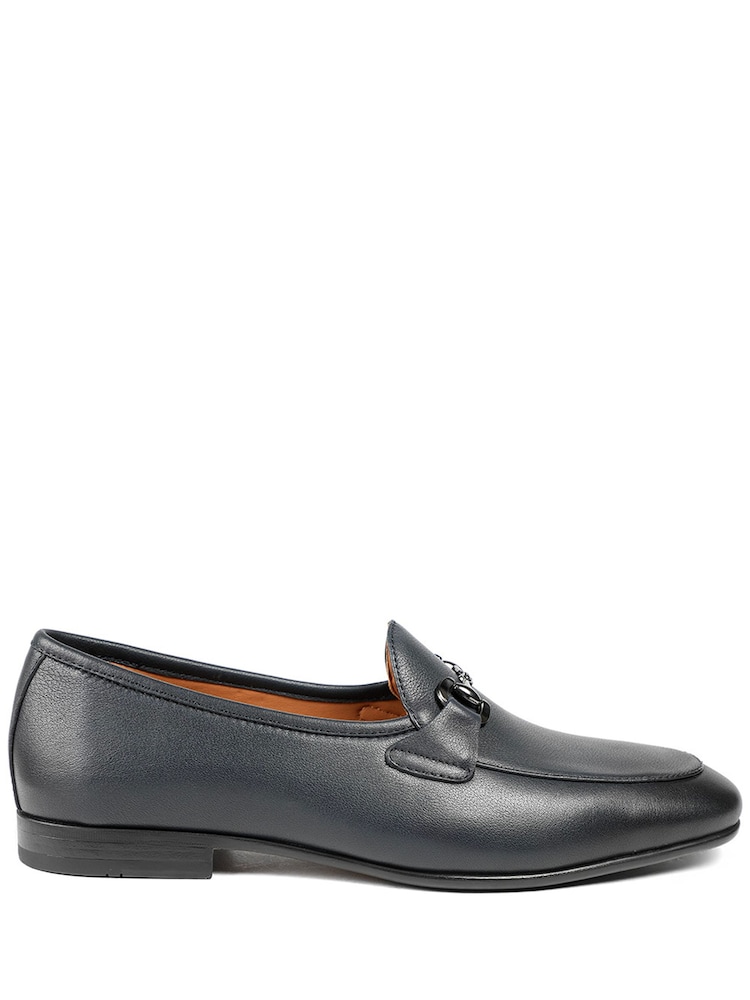 Jones Bootmaker Blue Remus Leather Slip On Loafers - Image 2 of 5