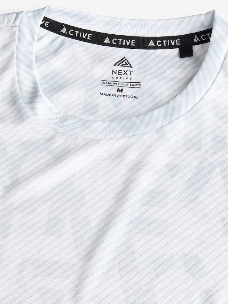 Grey/Ecru Active Printed Training T-Shirt - Image 8 of 8 Grey/Ecru Active Printed Training T-Shirt - Image 8 of 8