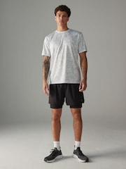 Grey/Ecru Active Printed Training T-Shirt - Image 1 of 8