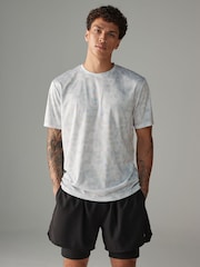 Grey/Ecru Active Printed Training T-Shirt - Image 2 of 8